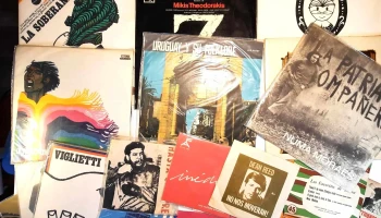 11 discos simples y 13 discos vinilos Canto Popular, Frente Amplio, Che Guevara, No nos moveran ,etc