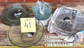 12 platos+set ensaladas+6 compoteras Durax