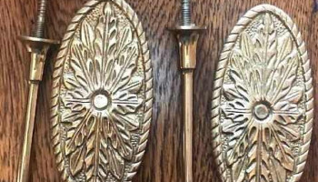 2 ganchos de cortina de bronce macizo ovalados