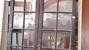 2 hojas de puerta de cedro, vidriadas
