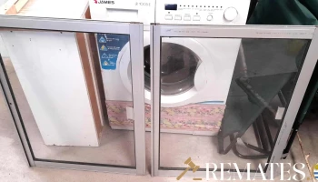 2 Hojas De Ventana De Aluminio Con Vidrio