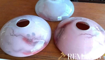 3 plafones de cristal rosado |