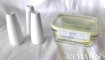 3 saleros + bowl de vidrio