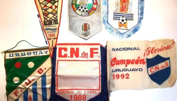 6 banderines de futbol y basketball