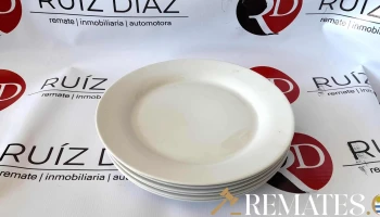 6 platos llanos redondos de loza 31 cm de diametro