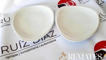 6 platos triangulares de loza