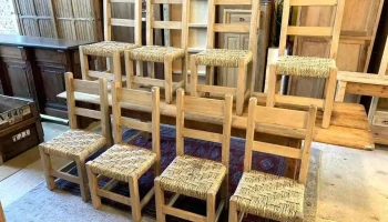 8 Sillas  Asiento Totora
