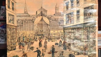 Afiche Frances de enrollar Tableaux Auxiliaires Delmas Imagen Mercado No 98 x 88 cm