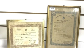 Antigua Diploma Y Certificacion De Registro De Derechos De Autor
