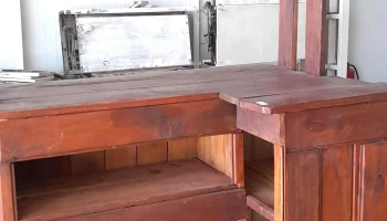 bar en madera en L