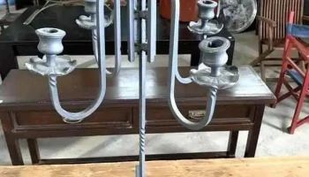 Candelabro En Hierro Patinado 5 Picos