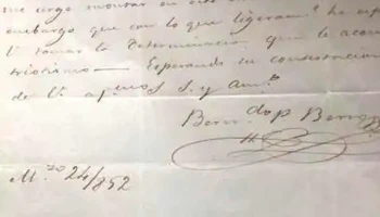 Carta al  Coronel Diego Lamas de Bernardo Berro dos hojas