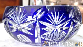 Cenicero en cristal baccarat azul