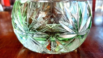 Cenicero en cristal baccarat verde agua sano