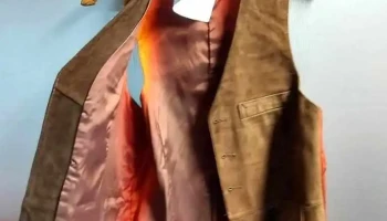 Chaleco de hombre en cuero marrón talle 38