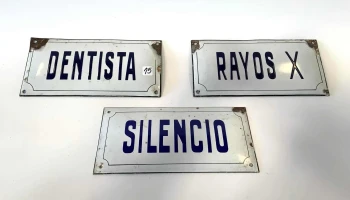 Chapas Esmaltadas Silencio Dentista Y Rayos X (0,25 X 0,12)
