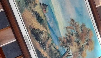 Cuadro Con Paisaje Marco De Madera
