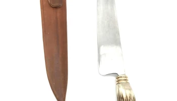 Cuchillo Cabo Guampa Ciervo Y Vaina De Cuero