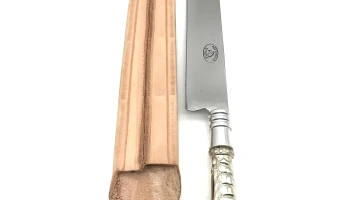 Cuchillo Nuevo Cabo De Alpaca Y Bronce Hoja Acero Carbono