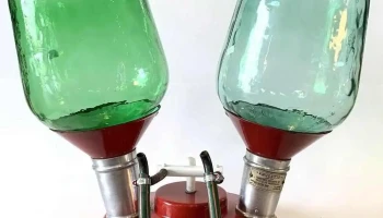 Dispensador Paulette Esmaltado Con 2 Damajuanas De 10 Lts