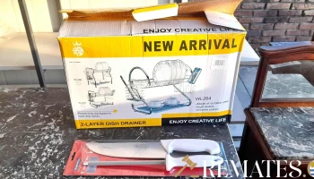 escurridor de platos y cuchilla con chaira