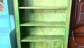 Estante Biblioteca Laqueado Verde 1m X 0,30 X 1,90 Alto