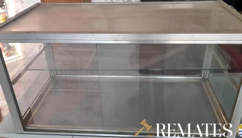 estanteria exibidor de aluminio y vidrio de 2 puertas