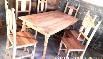 Juego comedor seis sillas madera maciza