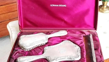 Juego toilette Gorham Sterling con estuche
