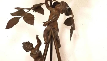 Lampara antigua petit bronce firmada