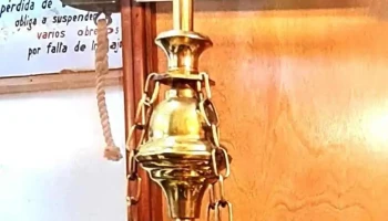 Lampara candil aceite en bronce completo 60 cm altura