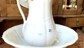 Lavatorio Jarra Y Palangana (c/ detalles) Loza Espiga