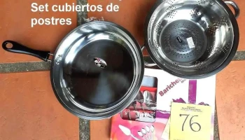 lote colador + sarten + palas torta
