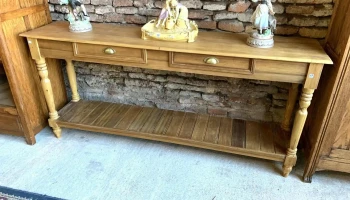 Mesa De Arrimo 2 Cajones Patas Torneadas 1,80 X 0,38 X 0,80 Alto