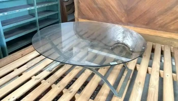 Mesa De Centro Tapa De Vidrio 0,85 Diam