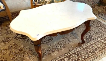 Mesa De Centro Victoriana Tapa De Marmol 1m X 0,56 X 0,45 Alto