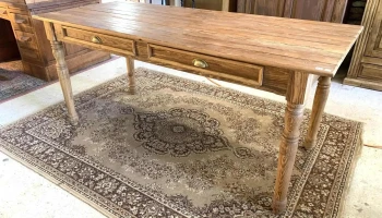 Mesa En Pinotea Patas Torneadas 2 Caj. 1,80 X 0,76 X 0,80 Alto