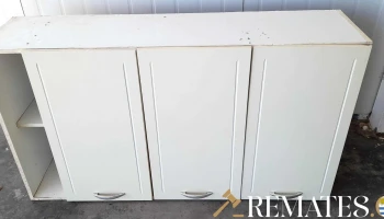 mueble aereo blanco de 3 puertas 2 estantes laterales