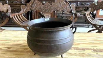 Olla De Hierro  Inglesa 0,30 Diam X 0,27 Alto, 11 Lts