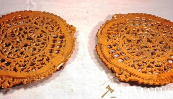 Par de platos apoya fuentes en hierro fundido