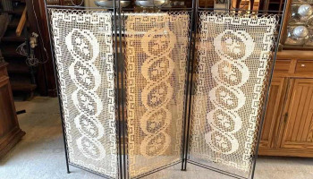 Paraban Biombo En Hierro Y Crochet 1,82 X 1,63 Alto