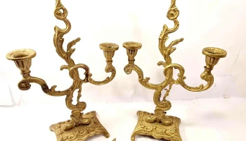 Pareja de veleros en bronce macizo