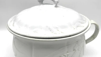 Pelela Antigua De Loza Con Tapa