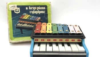 Piano Xilofono Juguete Antiguo En Su Caja Original
