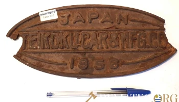 Placa en fundición de tranvía Japonés 1956 con avería
