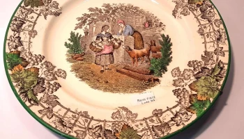 Plato Ingles Copland motivo campiña inglesa 25 cm diámetro