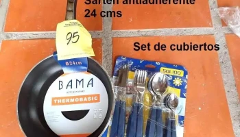 sarten gama aluminio + set cubiertos bleester