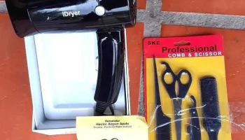 secador de pelo + set peluqueria