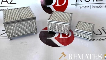 set de 3 alajeros de metal y brillantes