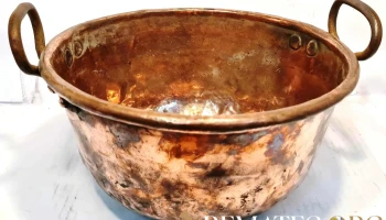 Tacho de cobre grueso uso o decoración 10 lts